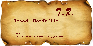 Tapodi Rozália névjegykártya